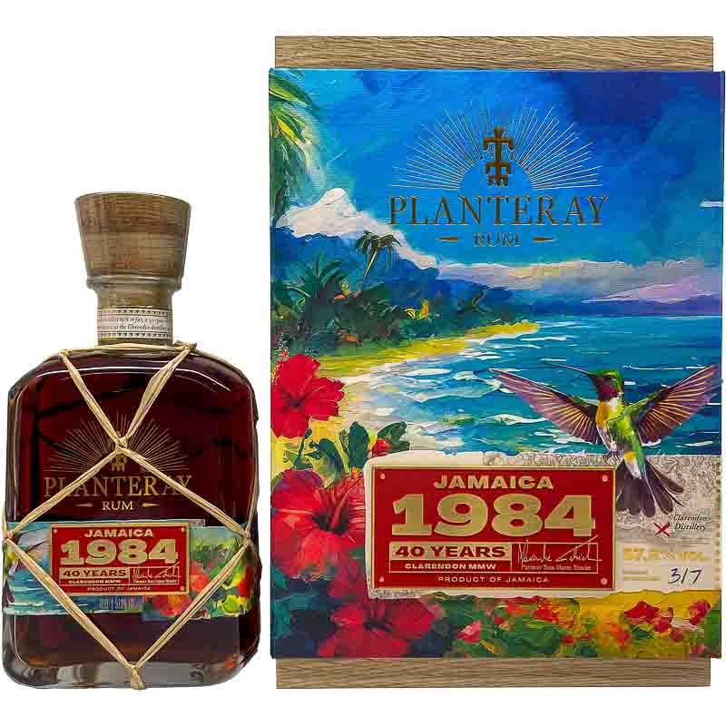 Planteray Clarendon 1984 40y Jamaicaanse rum met dubbele rijping 57,2% 70cl  